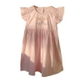 thumbnail image 1 of Robes Décontractées pour Tout-Petites Filles Été Fleurs Broderie Col Rond Manches Volantées Robe de Fête Robe d'Été Tenue de Vacances, Rose, 3-4 Ans, 1 of 5