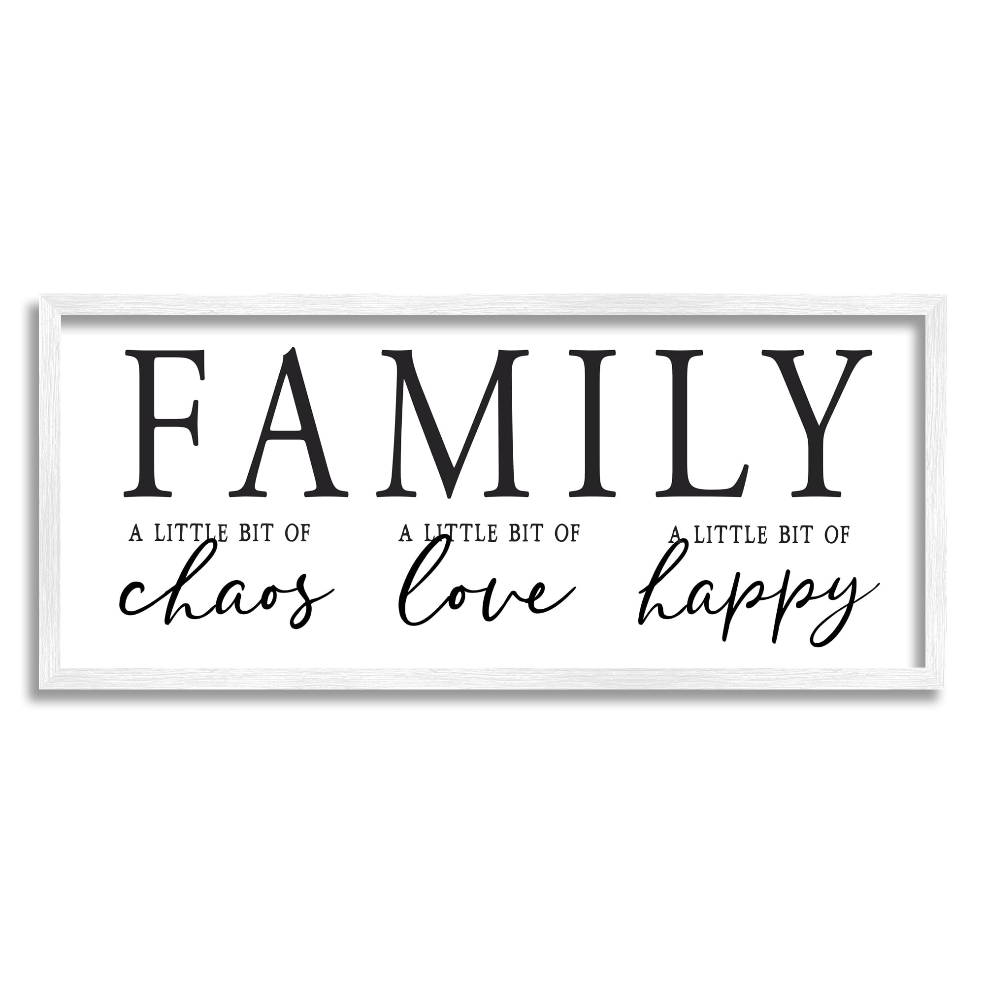 Stupell Industries Loving Family Sign Cheerful Casual Quote Graphic Art White Framed Art Print Wall Art, Design by Lettered and Lined