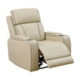 thumbnail image 5 of Recliner Chair with LED Lights, Living Room Furniture Breathing Power Leather Sofa with Storage Console/Cup Holders, 5 of 10