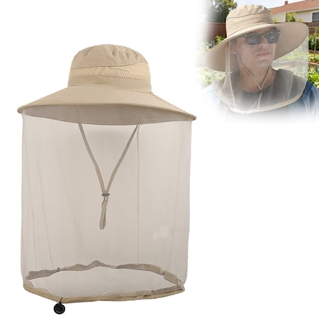 Dark Grey Hat With Face Mesh Sun Cap for Outdoor Activities Breathable Baseball Style Hat UV Blocking Fishing Hiking Gardening Hat for Men Women C