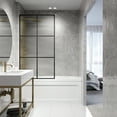 thumbnail image 5 of VIGO Ventana 34 in. W x 62 in. H Framed Fixed Tub Screen Door in Matte Black with 3/8 in. (10mm) Fluted Glass, 5 of 11