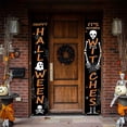 thumbnail image 6 of Halloween Outdoor Front Door Porch Wellcome Banners Hanging Signs, 6 of 8