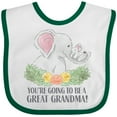 thumbnail image 3 of Inktastic You're Going to Be a Great Grandma Elephants with Flowers Boys or Girls Baby Bib, 3 of 4