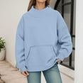 thumbnail image 5 of oqasdz Sweatshirt for Women Neck Drop Shoulder Pocket Lined Oversized Long Sleeve Pullover Brushed Thermal Versatile Casual Dailywear, 5 of 6
