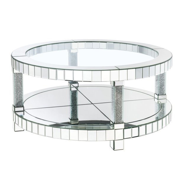 Circle Mirrored Coffee Table / Acme Nysa Round Coffee Table In Mirrored
