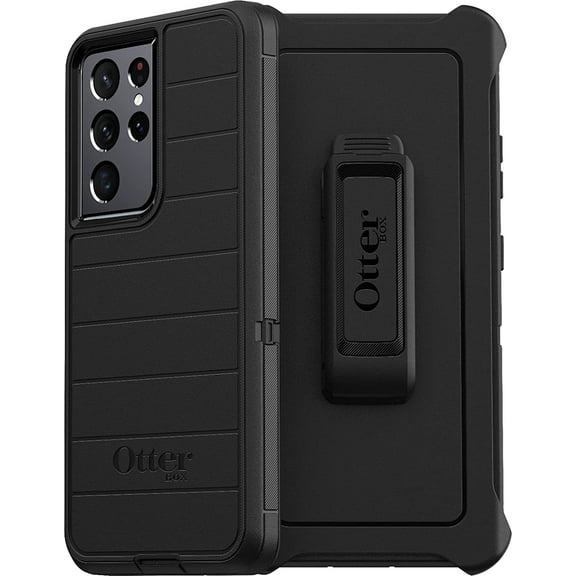OtterBox Defender Series Rugged Case & Holster for Samsung Galaxy S21 Ultra 5G, Black