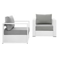 thumbnail image 2 of Modway Tahoe Ensemble de 2 Fauteuils d'Extérieur pour Patio en Aluminium Enduit de Poudre, Blanc Gris, 2 of 7
