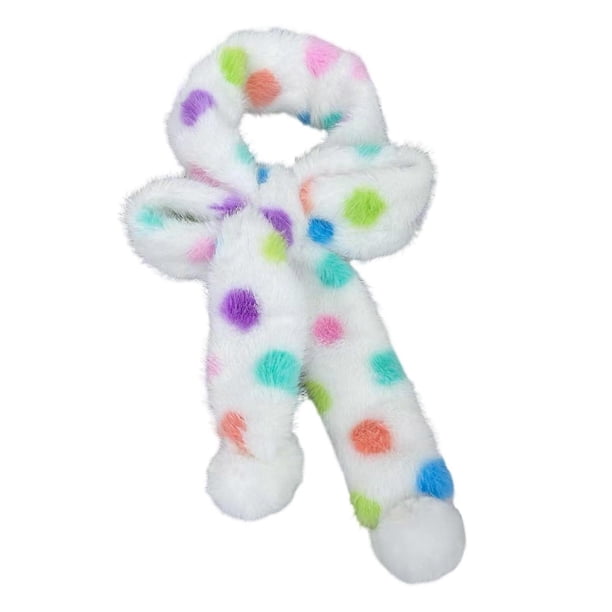 Thermals Plush Neck Warmer With Bright Dots Comfortable Scarf Compacts Travel Essential For School Office Activity