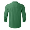 thumbnail image 4 of Afdoent Men's Casual Shirts Male 3/4 Sleeve Spring Summer Solid Color Casual Lapel Long Sleeve Shirt Vacation Summer Beach Shirts, 4 of 5