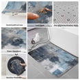 thumbnail image 6 of Navy Blue Grey Bath Mat 3 Piece Bathroom Rug Set, Modern Oil Painted Abstract Art Aesthetics Non Slip Bath Rug Contour Mat and Toilet Lid Cover, Absorbent Shower Mats Soft Bath Rugs and Mats Sets, 6 of 8