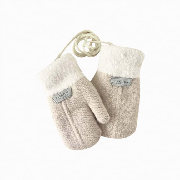 CAICJ98 Toddler Gloves Baby Mittens Winter Warm Lined Fleece Waterproof Snow Mitten Gloves for Boys Girls 1-3 Years,Khaki