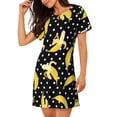 thumbnail image 2 of Fotbe Banana Pattern Women's Cotton Nightgown Sleepwear Short Sleeves Shirt Casual Print Sleepdress, 2 of 6