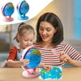 thumbnail image 1 of Interactive Spinning Globe Night Light | Illuminated Educational Geographic Model | 3D Ornament | Rotating Visual Trainer | Removable Base | Plastic Blue Pink | 7.48x5.31 inch | Home Décor, 1 of 7