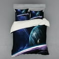 thumbnail image 2 of Ambesonne Space Bedding Set 3 Pcs, Universe with Planets, Twin, Blue Purple, 2 of 3