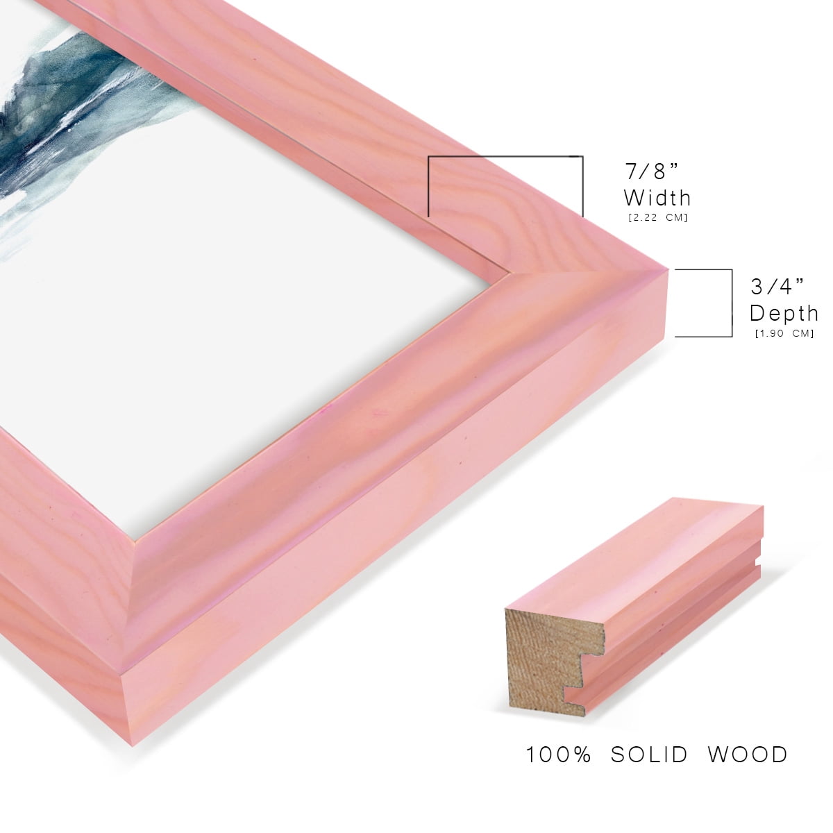 Stark Horizon II - Framed Print w/glass - Sunset Pink