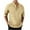 Khaki, variant on Miqool Mens 3/4 Sleeve Button up Shirt Collarless Golf Shirts Casual Gym Workout Athletic T Shirts Solid Basic Summer Tops