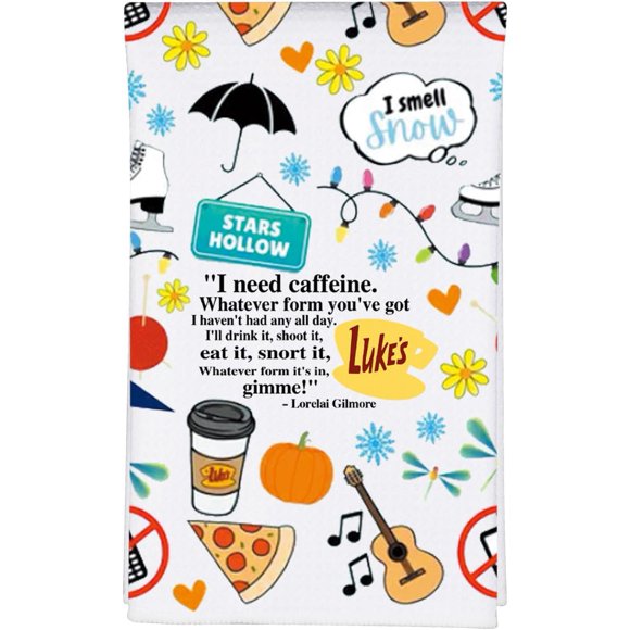 shiyou-Gilm Merch Stars Hollow Gift Luke's Diner Towel Girls TV Show Gift for Lorelai and Rory Fans Luke's Coffee Tea Towel (Luke's TW)