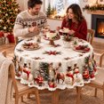 thumbnail image 2 of Christmas Tablecloth Round 60 Inch, Holiday Dining Table Cover, Festive Christmas Table Decor for Kitchen Home Party, 2 of 5