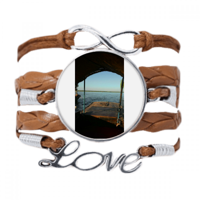 El nivel del mar Pulsera de cuero Negro trenzado pulsera de cuerda de amor Unbranded M