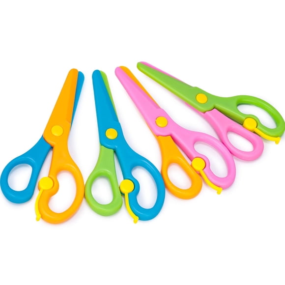 Tijeras de seguridad para niños pequeños LovesTown, set de 4 piezas con punta roma