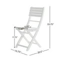 thumbnail image 5 of Vicaro Outdoor Acacia Wood Foldable Dining Chairs, Set of 2, White Finish, 5 of 8