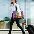 thumbnail image 5 of FORMRS Canvas Laptop Tote Bag for Women with 15.6" Computer Compartments Shoulder Handbag, Vibrant Leaves Pattern, 5 of 7