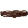 thumbnail image 2 of 2" (50 mm) Genuine Leather Braided Woven Belt, 2 of 3