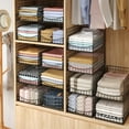 thumbnail image 6 of 4-Tier Stackable Closet Organizers and clothes Storage Shelves - Clothes Storage Bins for Jeans, Pants, and Sweaters - Wardrobe Cupboard Organizer for closet organization-Black, 6 of 9