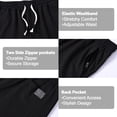 thumbnail image 3 of Men's Cotton Shorts Casual Elastic Waist Drawstring Summer Beach Vacation Yoga Golf Shorts with Zipper Pockets, 3 of 7