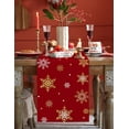 thumbnail image 2 of Ldtrchee Red Christmas Snowflake Table Runner 48 Inches, Yellow White Xmas Winter Snowflake Bed Runner Dresser Scarves Tabletop for Indoor Outdoor Parties/Ceremony/Banquet, 13" x 48", 2 of 8