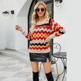 thumbnail image 2 of Vedolay Fall Tops for Women Oversized Sweaters for Women Crewneck Long Sleeve Knit Warm Pullover Sweater,Orange XL, 2 of 5