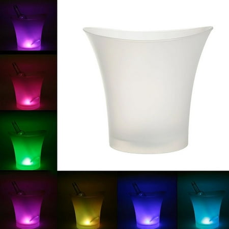 5L Colorful LED Light Ice Bucket Champagne Wine Drinks Beer Ice Cooler Bar