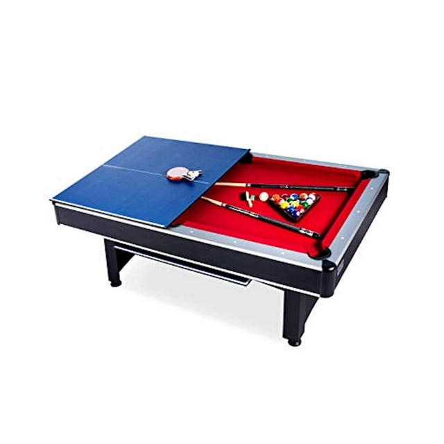 RACK Scorpius Billard Multi-Jeu de 7 Pieds avec Tennis de Table (Rouge)