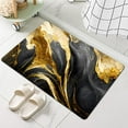 thumbnail image 4 of Diatomaceous Earth Bath Mat 17x27.5 Inch Black Grey Gold Marble Texture NonSlip Super Absorbent Fast Drying EcoFriendly Easy Clean Mat for Bathroom Kitchen Door Luxe Marble Finish, 4 of 6