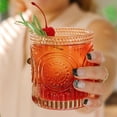 thumbnail image 4 of Kate Aspen Ribbed Retro Arch Floral Rose Gold Drinking Glasses – 10 Oz Vintage Textured Glassware Tumblers For Cocktails, Juice & Water, Tea – Hostess & Housewarming Gift (Set Of 6), 4 of 8