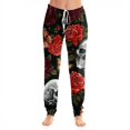 thumbnail image 2 of Hearthz Funny Pumpkin Pajama Bottoms Women Elastic Drawstring Jogger Pajama Pants Soft Holiday Halloween Cuffed Ankle Trousers Pants for Women, 2 of 5