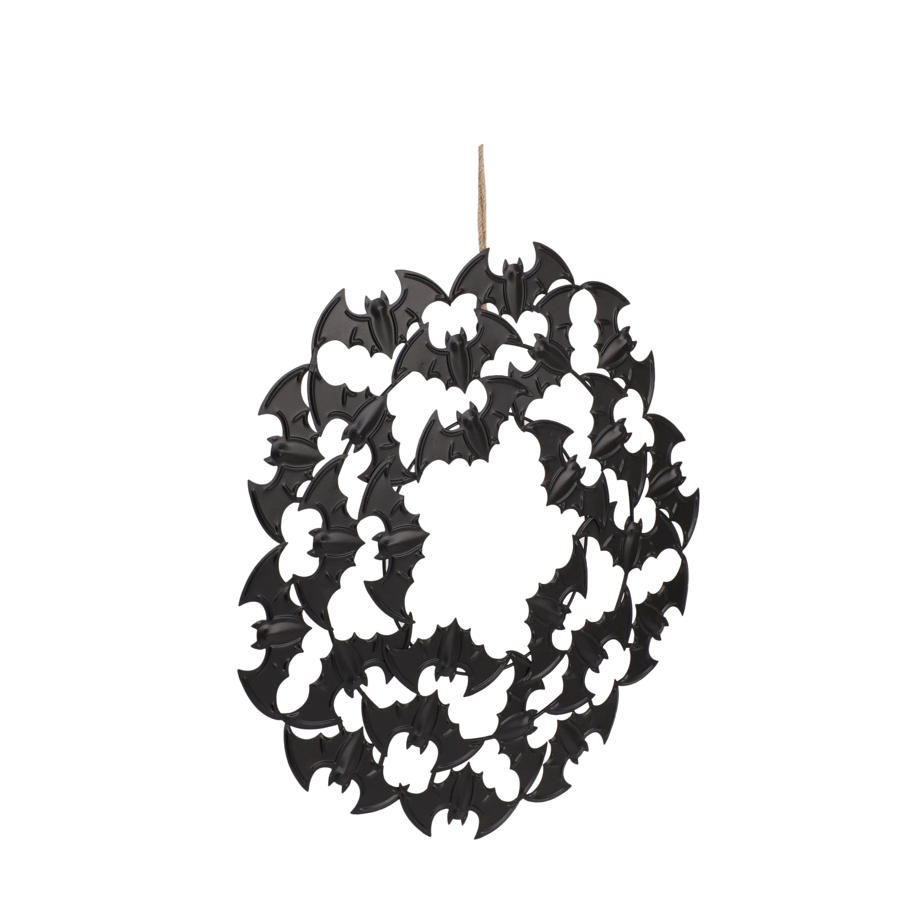 Metal Bat Wreath, Black, 21.5", Halloween by Way To Celebrate