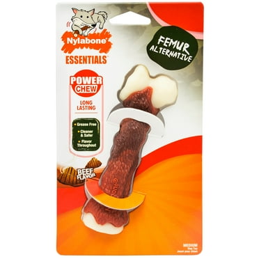 Nylabone Power Chew Femur Dog Chew Toy Bone Alternative Beef Medium - Up to 35 lbs. (1 Count)