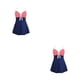 thumbnail image 1 of Minnieouse Vestido de baño sin espalda para fiesta en la piscina para mujer, traje de baño de playa de estilo informal para niñas, traje de S, raya blanca roja 2piezas, 1 of 6