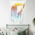 thumbnail image 4 of Giraffe Tapestry, Mom Kid Giraffe in Rainbow Colors Abstract Art Surrealist Image of African Animal, Wall Hanging for Bedroom Living Room Dorm Decor, 40W X 60L Inches, Multicolor, by Ambesonne, 4 of 5