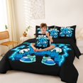 thumbnail image 4 of Manfei Geometric Pixel Letter A 7 Pieces Full Size Bedding Sets,Flash Print Full Size Bed in a Bag,Black Blue,Black Reversible, 4 of 7