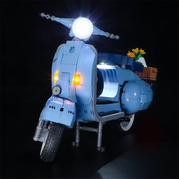 Kit de construcción de motocicletas Juego de luces LED compatible con Lego Vespa 125 10298 Decoración de modelo visualizable para decoración de oficina en el hogar (solo juego de luces, no modelo