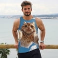 thumbnail image 6 of Pofeuu Playful Cat Fisheye View Print Men's Workout Tank Tops Sleeveless Muscle Gym Shirt Quick Dry-, 6 of 7