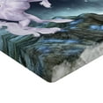 thumbnail image 2 of Ambesonne Unicorn Fitted Sheet, Rock up Cliffs Image, Full Size, Lilac Blue, 2 of 3