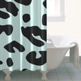 thumbnail image 4 of Light Blue and Black Of Leopard Print Shower Curtain 36"x72" ,Bathroom Decorative Shower Curtains Set with 12 Hooks,Modern Waterproof Washable Shower Curtain, 4 of 6