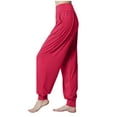thumbnail image 4 of Fznquz Women's Pants On Yoga Casual Harem Pants High Waisted Loose Red Workout Trouser S, 4 of 5