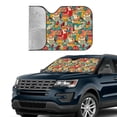 thumbnail image 4 of Disketp Windshield Sun Shade, Car Sun Shade For Front Window Funny Owl Bird Sunshades Sun Visor Protector Blocks Uv Rays Foldable, 4 of 9
