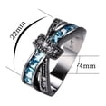thumbnail image 4 of Anillo HUOGUO, moderno, de aleación abstracta geométrica con diamantes para mujer, 4 of 5