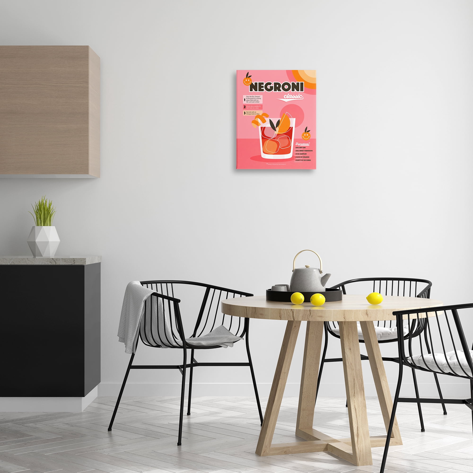 Stupell Industries Retro Negroni Cocktail Recipe Food & Beverage Painting Wrapped Canvas Art Print Wall Art, 16 x 20