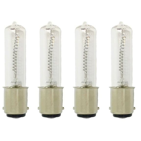 (4)-Bulbs JD Type BA15D 120V 75W DC Bayonet Base T4 75 Watt Light Bulb, CLEAR 75-Watts